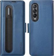 📱 kezihome samsung galaxy z fold 3 5g case with s pen holder: dark blue wallet case with rfid blocking and card slot - compatible with z fold 3 5g (2021) logo