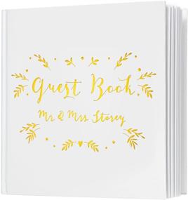 img 4 attached to 📸 Calculs Polaroid Square Wedding Guest Book 8.5", Blank White Pages, Gold Foil Stamping, White Cover