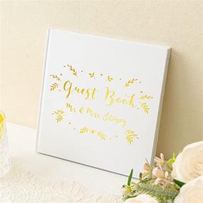 img 3 attached to 📸 Calculs Polaroid Square Wedding Guest Book 8.5", Blank White Pages, Gold Foil Stamping, White Cover