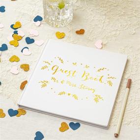 img 1 attached to 📸 Calculs Polaroid Square Wedding Guest Book 8.5", Blank White Pages, Gold Foil Stamping, White Cover