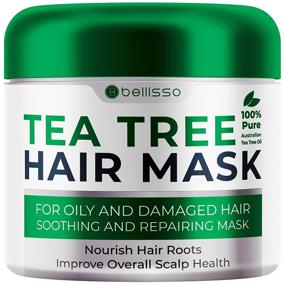 img 4 attached to Revitalize & Repair Dry Damaged Hair with Bellisso Tea Tree Oil Hair Mask - Intense Hydration & Protein Moisture Treatment for Women