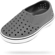 стильные детские кроссовки native shoes miles slip-on для мальчиков: dublin grey/shell white, размер 7 малыш m. логотип