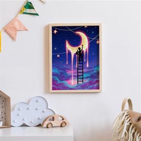 img 3 attached to OyeArts DIY 5D Diamond Painting Kit for Adults & Kids - Full Square Gem Arts Painting for Entertainment or Gift Giving (Moon)