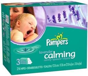 img 4 attached to 🏻 Пяльцы для младенцев Pampers, с запасными блоками, успокаивающий аромат лаванды, 4 упаковки по 864 пяльцы - удобные упаковки с возможностью повторного запечатывания.