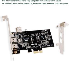 img 2 attached to 🔥 LinksTek Плата PCIE FireWire для настольных ПК Windows - IEEE 1394A FireWire 400-6Pin X3 Порта и 4Pin X1 Порт - Совместим с Windows 98/2000/2003/XP/Vista/7/8/8.1/10/Server (32/64 бита) - Включает низкопрофильный кронштейн (PCIE-1394A)