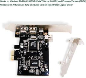 img 1 attached to 🔥 LinksTek Плата PCIE FireWire для настольных ПК Windows - IEEE 1394A FireWire 400-6Pin X3 Порта и 4Pin X1 Порт - Совместим с Windows 98/2000/2003/XP/Vista/7/8/8.1/10/Server (32/64 бита) - Включает низкопрофильный кронштейн (PCIE-1394A)