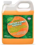 🍊 citrus orange gel paint & varnish remover - safely strip 15+ layers of paint, no toxic fumes, non-hazardous, 32 oz logo