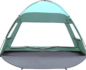 img 4 attached to 🏖️ HITOSPORT Portable Beach Tent for 4-5 People, Sun Shade Shelter with UV Protection, Extended Floor & 8.5mm Fiberglass Rods