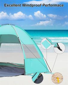 img 2 attached to 🏖️ HITOSPORT Portable Beach Tent for 4-5 People, Sun Shade Shelter with UV Protection, Extended Floor & 8.5mm Fiberglass Rods