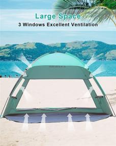 img 3 attached to 🏖️ HITOSPORT Portable Beach Tent for 4-5 People, Sun Shade Shelter with UV Protection, Extended Floor & 8.5mm Fiberglass Rods