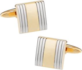 img 4 attached to Chic Silver Gold Tone Cufflinks