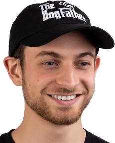 img 1 attached to 🐶 Ann Arbor T-shirt Co. The Dogfather Baseball Cap Hat - Funny Cute Dog Father Dad Owner Pet Doggo Pup Fun Humor (Black)