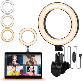 img 4 attached to 🌟 Enhance Your Video Conferencing with our Dimmable LED Ring Light for Laptop Monitor/Desktop - Perfect for Zoom Calls, Live Streaming, Online Teaching, and Distance Learning!