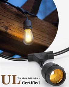 img 1 attached to Superdanny 52FT UL Approval Outdoor String Lights: Commercial Grade Dimmable 11W Incandescent Edison Bulbs, Heavy-Duty Décor for Patio, Porch, Beer Garden, Backyard Café, Market Lights with 24 Sockets and 30 Bulbs