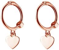 🌸 dainty small hoop earrings for women teen girls - s925 sterling silver love heart dangle cartilage sleeper huggie hoops jewelry - cute tiny mini earrings for birthday gifts, mother, best friend - 14k rose gold logo