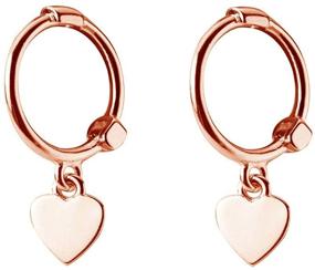 img 4 attached to 🌸 Dainty Small Hoop Earrings for Women Teen Girls - S925 Sterling Silver Love Heart Dangle Cartilage Sleeper Huggie Hoops Jewelry - Cute Tiny Mini Earrings for Birthday Gifts, Mother, Best Friend - 14K Rose Gold