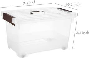 img 3 attached to 📦 Efficient 17 Quart Clear Plastic Storage Latch Box/Bin, 2-Pack: Stackable, Wheeled, Latching Handle, Lid - Organize with Ease!