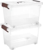 📦 efficient 17 quart clear plastic storage latch box/bin, 2-pack: stackable, wheeled, latching handle, lid - organize with ease! logo