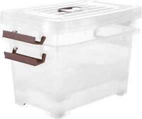 img 2 attached to 📦 Efficient 17 Quart Clear Plastic Storage Latch Box/Bin, 2-Pack: Stackable, Wheeled, Latching Handle, Lid - Organize with Ease!