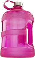 💧 bpa free plastic water bottle - 1 gallon, pink color - leak proof screw lid. ideal for cold liquids at gym, office, and daily use logo