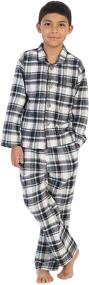 img 3 attached to 👕 Уютные и стильные: Gioberti Little Flannel Pajamas Stripe Boys' Sleepwear & Robes.