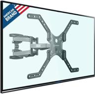 onkron full motion tv wall mount bracket: tilt, swivel for 39-65 inch led lcd flat panel tv screens | vesa up to 600x400mm, black m5l logo