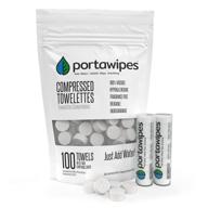 🚽 portawipes compressed toilet paper tablet coin tissues - 100 pack with two carrying cases - enhanced seo logo