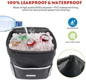 img 3 attached to 🚗 Premium Car Trash Can: Waterproof Garbage Bag with Lid & Storage Pockets - Efficient Litter Bin for Contamination-Free Vehicles - Leaking-Proof Vinyl Inside Lining - Black, Portable & Hangable
