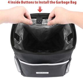 img 1 attached to 🚗 Premium Car Trash Can: Waterproof Garbage Bag with Lid & Storage Pockets - Efficient Litter Bin for Contamination-Free Vehicles - Leaking-Proof Vinyl Inside Lining - Black, Portable & Hangable