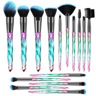 💄 15 piece crystal makeup brushes set - professional makeup brush kit with soft bristles for blending foundation, blush, concealer, eye shadow, eyeliner, and eyebrows - high-quality makeup brush set for flawless make up logo