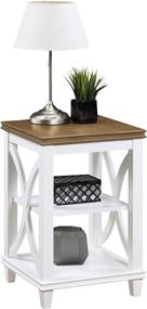 img 2 attached to 🌿 Driftwood/White Florence End Table by Convenience Concepts: Enhancing Convenience with a Touch of Elegance