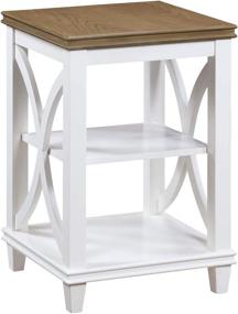 img 3 attached to 🌿 Driftwood/White Florence End Table by Convenience Concepts: Enhancing Convenience with a Touch of Elegance