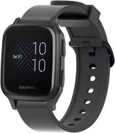 быстрозажимная силиконовая спортивная браслетка youkei для garmin venu sq - черного цвета. логотип