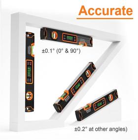 img 3 attached to 🔧 Mecurate 15.7'' Digital Level with LCD Display, 360° Magnetic Angle Digital Torpedo Level, Protractor with Vertical & Horizontal Spirit Bubble for Construction, Carpenter, Craftsman, and Home Professionals