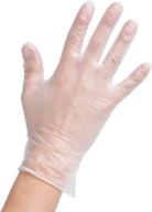 🧤 large clear powder-free disposable vinyl gloves - pack of 100 for foodservice by noble disposable gloves logo