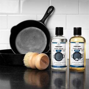 img 3 attached to 🍳 CLARK'S Ultimate Cast Iron Maintenance Kit - Premium Cast Iron Seasoning Oil - Cast Iron Cleaning Soap - Scrub Brush and Applicator Pad - Effortlessly Maintain All Cast Iron and Carbon Cookware