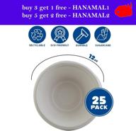 🌿 hanamal bagasse plant-based disposable dessert/salad bowls 9", pack of 25 - eco-friendly, indoor/outdoor, durable and beautiful - ideal for all occasions logo