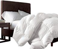 premium full/queen size egyptian cotton duvet - luxurious siberian goose down comforter - baffle box design - 48oz fill weight - solid white logo