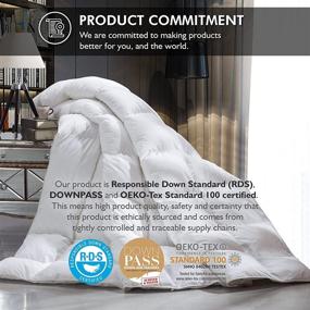 img 2 attached to Premium Full/Queen Size Egyptian Cotton Duvet - Luxurious Siberian Goose Down Comforter - Baffle Box Design - 48oz Fill Weight - Solid White