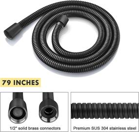 img 3 attached to 🚿 79-Inch Extra Long Stainless Steel Anti-Kink Shower Hose, Matte Black - WATER BOGER Handheld Shower Head Hose Replacement with Brass Nut - Flexible and Durable