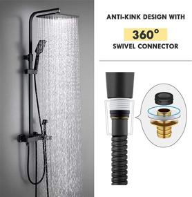 img 2 attached to 🚿 79-Inch Extra Long Stainless Steel Anti-Kink Shower Hose, Matte Black - WATER BOGER Handheld Shower Head Hose Replacement with Brass Nut - Flexible and Durable