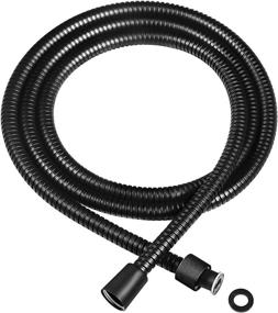 img 4 attached to 🚿 79-Inch Extra Long Stainless Steel Anti-Kink Shower Hose, Matte Black - WATER BOGER Handheld Shower Head Hose Replacement with Brass Nut - Flexible and Durable