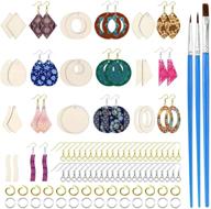 🔨 203 pieces unfinished wooden earrings: diy craft making with earring hooks logo