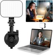 enhance laptop video conferencing with adjustable angle computer light: soft led webcam 💻 lighting for remote work, online education, makeup, live streaming, evening work - must-have pc accessory! logo