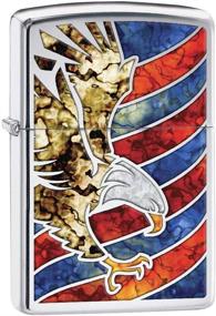 img 1 attached to Zippo Lighter: High Polish Chrome American Bald Eagle Fusion - Model 78222, Improved SEO