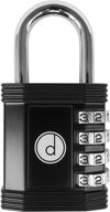 🔒 keyless 4 digit combination padlock - weatherproof locker lock for gym, school, outdoor gate, reducing hassle, easy to set & reset - black логотип