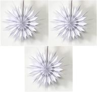 🎉 pack of 3 white 10-inch 3d paper flower fans decorations - ideal for party wedding, valentines day, bridal shower, birthday, home decor - hanging hollow fan wall backdrop ceiling decoration (style-2) logo