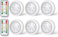 🔆 holly whale wireless led puck lights with remote control - adjustable under cabinet lighting, battery operated closet lights, stick on puck light for cabinets & bookcases логотип