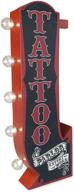 🔴 large led arrow metal marquee sign red & black – double sided 3d tattoo parlor wall decor for home, bar, business, garage, man cave логотип