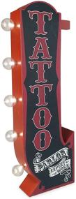 img 4 attached to 🔴 Large LED Arrow Metal Marquee Sign Red & Black – Double Sided 3D Tattoo Parlor Wall Decor for Home, Bar, Business, Garage, Man Cave